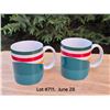 Image 3 : Set of (2) Hudson Bay Company coffee mugs with Hudson Bay Logo colour stripe.  Stamped Hudson Bay Co
