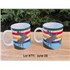 Image 6 : Set of (2) Hudson Bay Company coffee mugs with Hudson Bay Logo colour stripe.  Stamped Hudson Bay Co