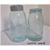 Image 2 : Group of (10) Antique "CROWN" Glass Canning Jars.  Some turned color to blue and purple.  Visible pr