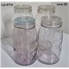 Image 7 : Group of (10) Antique "CROWN" Glass Canning Jars.  Some turned color to blue and purple.  Visible pr