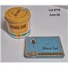 Image 1 : Black Cat Cigarette Tobacco Can + Black Cat Cigarette Flat Tin.  6" x 4 1/2".