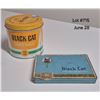 Image 2 : Black Cat Cigarette Tobacco Can + Black Cat Cigarette Flat Tin.  6" x 4 1/2".