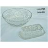Image 2 : Vintage 1950's "Star of David" Anchor Hocking medium glass bowl 8 1/2" and Butter Dish with lid.