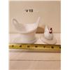 Image 3 : Vintage Westmoreland Milk Glass Chicken on a Basket Candy Dish