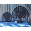 Image 1 : 2 beautiful metal Tree of Life outdoor art hangings - one is 24 inch diameter, one is 39 inch diamet
