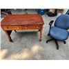 Image 1 : Vintage desk on wheels and adjustable office chair - desktop is 42 by 23 inches