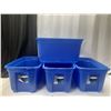 Image 1 : Lot of 4 Storage Tote. (25.5"W X 16.25"D X 13.5"H)