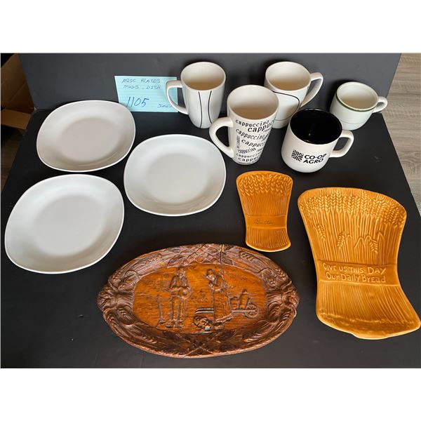 Misc plates, mugs, dishes