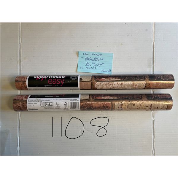 Wall Paper - red brick pattern - 56 sq feet per roll - 2 rolls