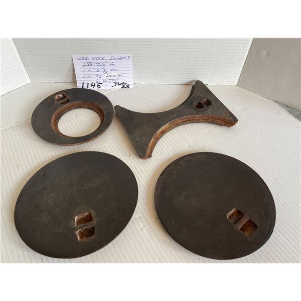 Wood stove inserts —  2 - 7 ¼”, 1 - 6 ⅜“ , 1 - 8 ½” lon