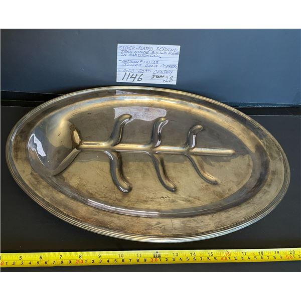 Silver plated serving tray - by Wm Rogers - Canada - Silver over Copper - mid 20th century