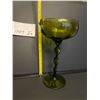 Image 1 : Vintage Empoli hand blown green art glass w. Twisted stem
