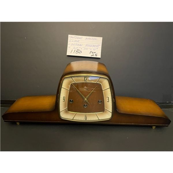 Antique mantel clock - German movement - 20” x 7.5” x 4”