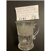 Image 2 : Vintage Athens glass crystal mug w. Frosted band & acanthus leaf pattern