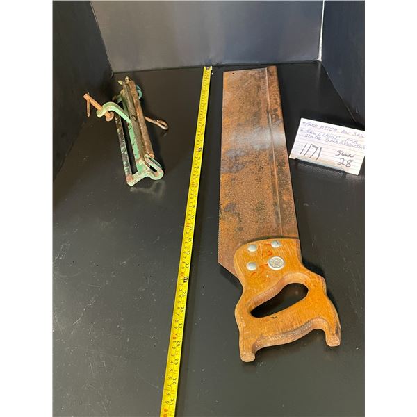 Hand miter box saw –  Saw clamp for blade sharpening