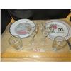 Image 1 : 50th anniversary plates (2), 2 long stem 50th glasses, 2-50th anniversary whiskey glasses