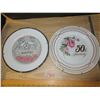 Image 2 : 50th anniversary plates (2), 2 long stem 50th glasses, 2-50th anniversary whiskey glasses