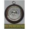 Image 1 : Vintage 1950's Aneroid Barometer - West Germany - Wood/Brass - Excellent.