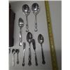 Image 4 : Box of Vintage Spoons, Fork, Knife. (Stainless Steel/Silver/Silver Plated)