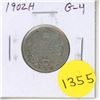Image 1 : 1902H Silver 25 Cents. Heaton Mint. G-4.