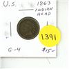Image 1 : U.S. 1863 Indian Head Cent. G-4.