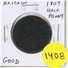 Image 1 : Great Britain. 1807 Half Penny. Good.