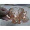 Image 5 : 3 Piece Iris's Herring Bone Depression Glass. Creamer, Suger, Butter Dish.