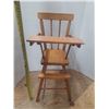 Image 1 : Small Brown Wooden Doll High Chair.