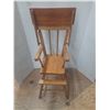 Image 3 : Small Brown Wooden Doll High Chair.