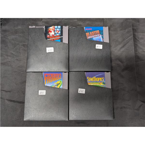 (4) Original NES Game Cartridges w/ Sleeve Protector and manuals (Super Mario Bros + Duck Hunt, Blas