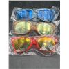 Image 1 : Childrens Three Colored Sunglasses with Mirrored and Tinted Lenses