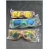 Image 1 : Childrens Three Colored Sunglasses with Mirrored and Tinted Lenses