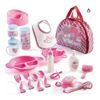 Image 1 : Prextex Baby Doll Accessories in Carrying Bag, 18-Piece Set