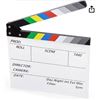 Image 1 : BIGOTTERS White Wooden Movie Film Clap Board, 12_x11_