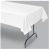 Image 1 : Prestee 4-Piece White Plastic Tablecloths 108_54 Inches Lot of 3