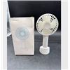 Image 1 : Portable Handheld Fan With Charging Dock, White