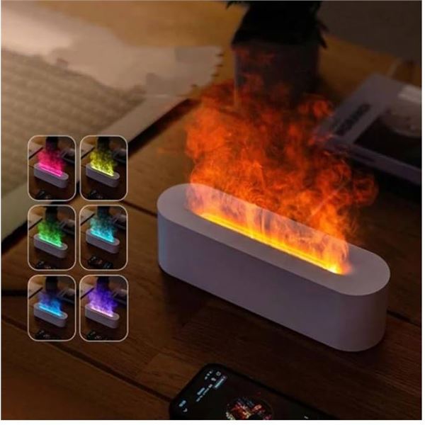 DQ709 Flame Aromatherapy Diffuser Quiet USB Air Humidifier(White)