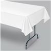 Image 1 : Prestee 4-Piece White Plastic Tablecloths 108_54 Inches Lot of 3