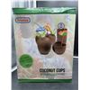 Image 2 : Prextex Coconut Cups with Hibiscus Straws, Set of 18