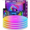Image 1 : AILBTON LED Neon Rope Lights, 20ft, RGB, IP65, Music Sync