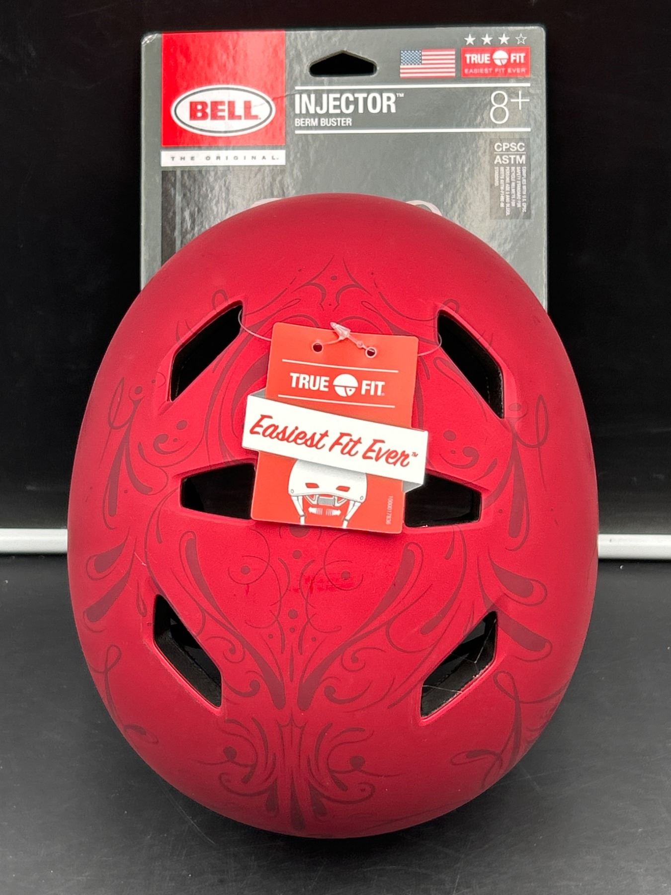 Bell Injector Bicycle Helmet With True Fit System, Red, Age 8+