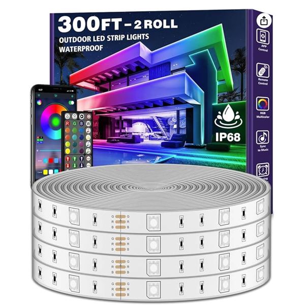 Ailbton Outdoor LED Strip Lights Waterproof 300_