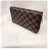 Image 1 : Brown and Black Checkered Zipper Wallet with Gold Hardware