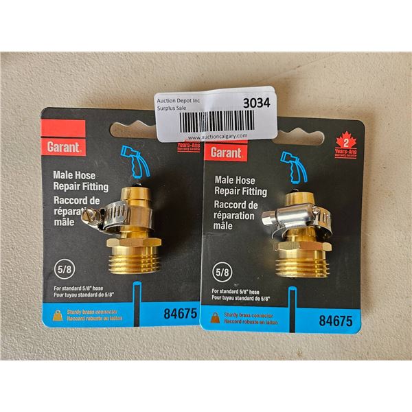 Lot of 2 GARANT Male Hose Repair Fitting, 5/8 inch