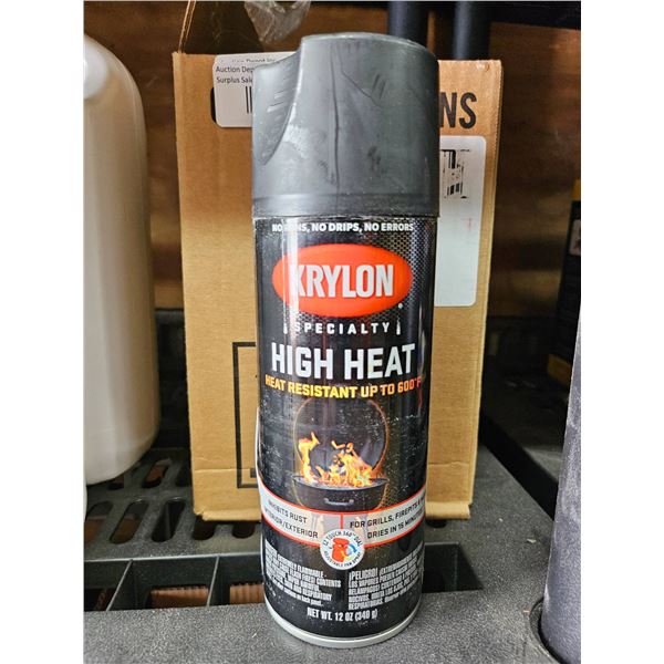 Lot of 6 Krylon Specialty High Heat Spray Paint, Heat Resistant Up To 600¡F, 12 oz Cans