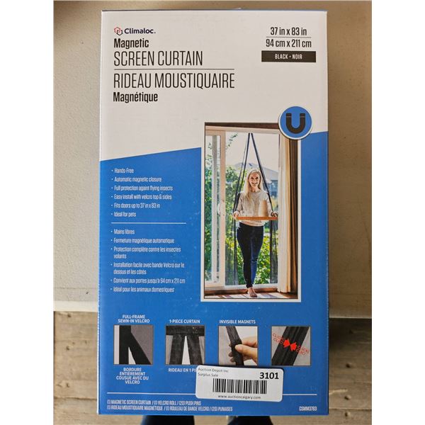 Climatic Magnetic Screen Curtain, 37x83in, Black, Model 3101