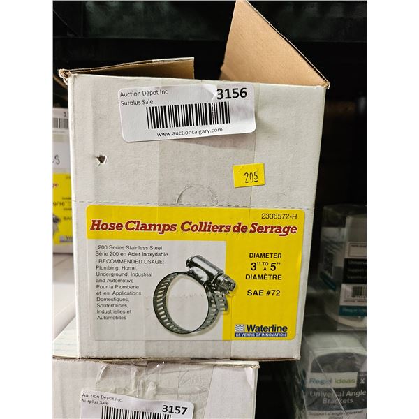 Waterline SAE #72 Hose Clamps, 3 in to 5 in Diameter