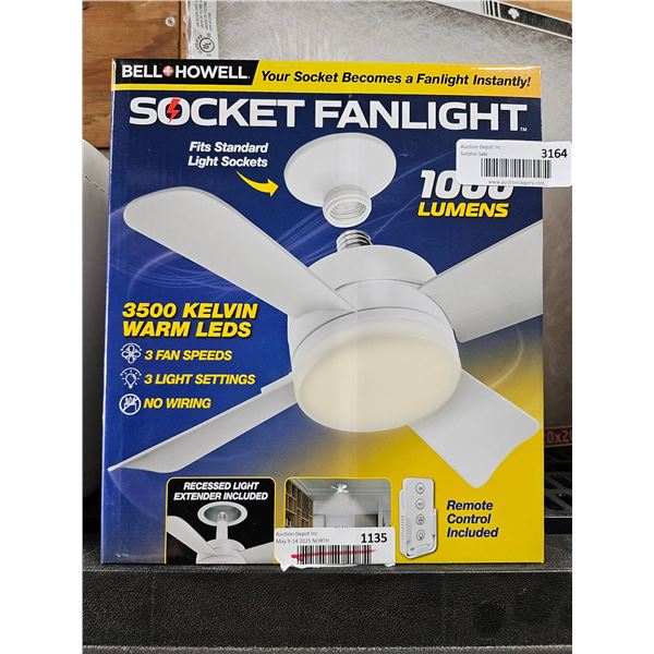 Bell + Howell Socket Fanlight with 1000 Lumens and Remote Control
