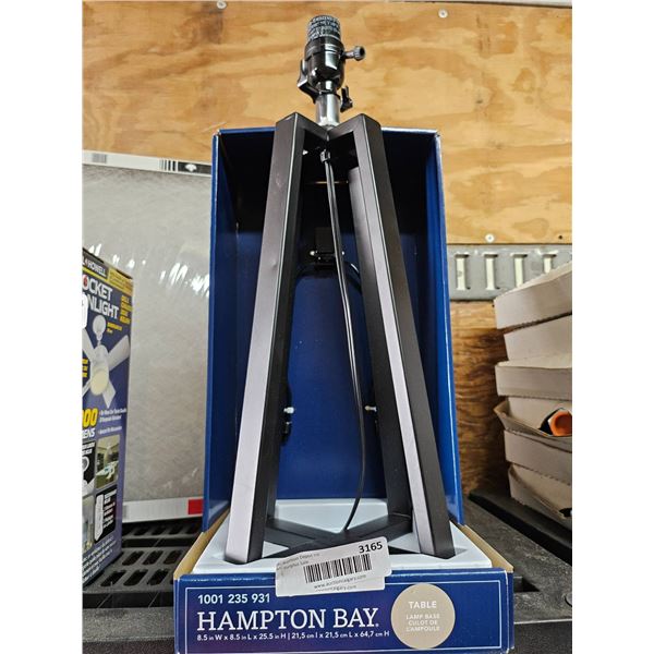 Hampton Bay Table Lamp Base Model 1001 235 931 in Black Finish