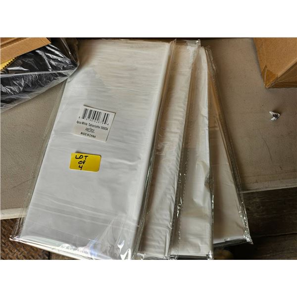 Lot of 4 Ð White Tablecloths 108 x 54